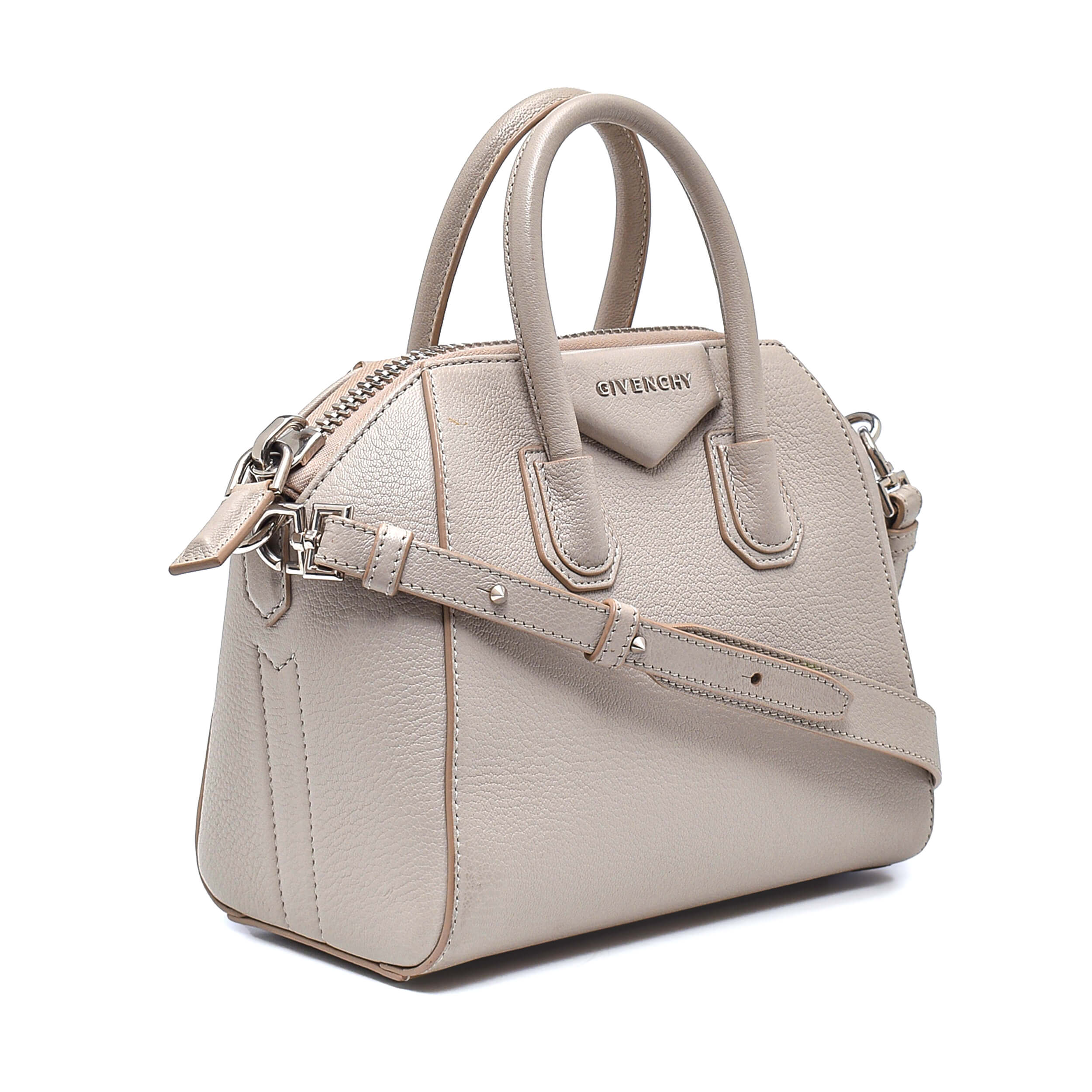 Givenchy - Stone Color Leather Nano Antigona Bag 